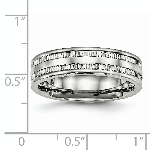 Stainless Steel Polished 6mm Grooved Band