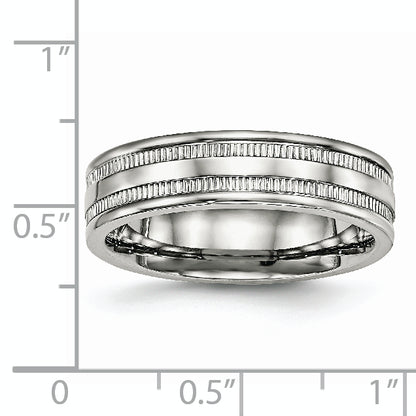 Stainless Steel Polished 6mm Grooved Band