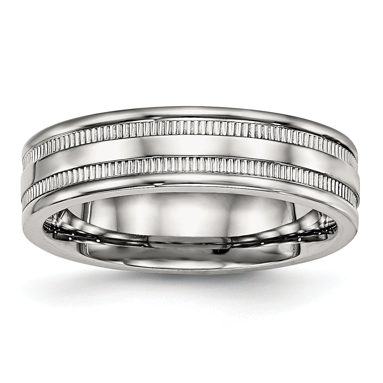 Stainless Steel Polished 6mm Grooved Band
