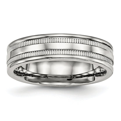 Stainless Steel Polished 6mm Grooved Band