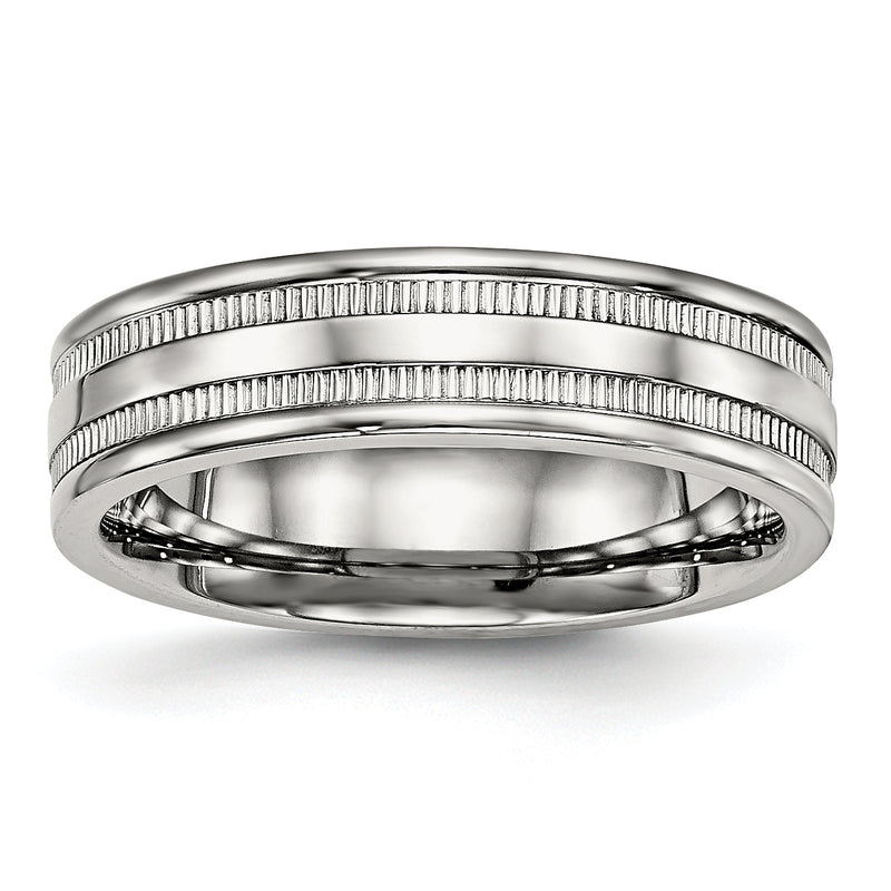Stainless Steel Polished 6mm Grooved Band
