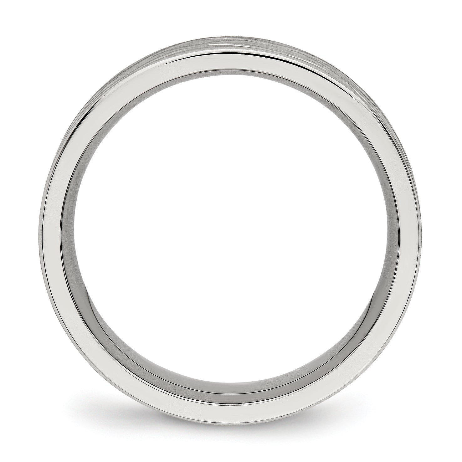 Stainless Steel Brushed And Polished Diamond Cut 6.5mm Band