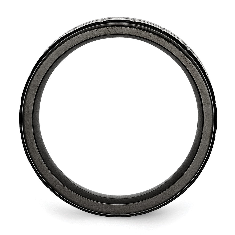 Stainless Steel Brushed Black Ip Plated 9mm Band