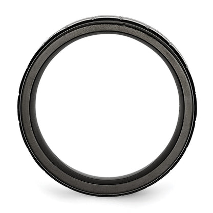 Stainless Steel Brushed Black Ip Plated 9mm Band