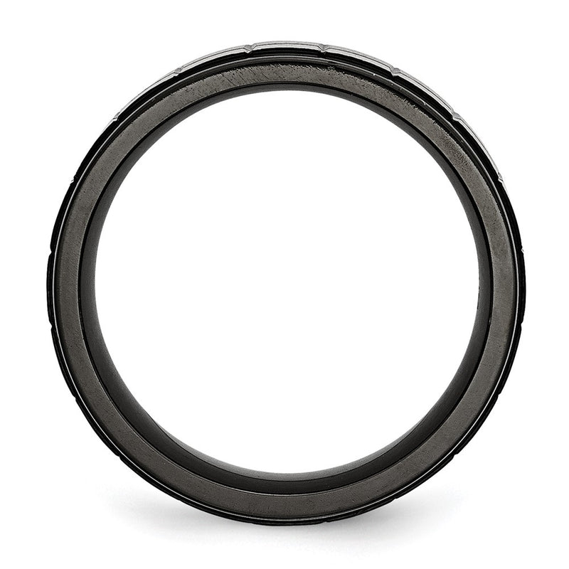Stainless Steel Brushed Black Ip Plated 9mm Band