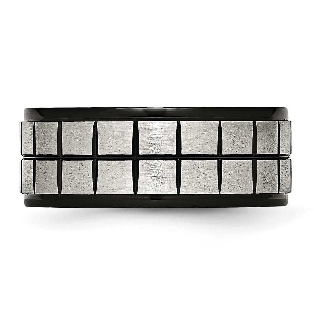 Stainless Steel Brushed Black Ip Plated 9mm Band
