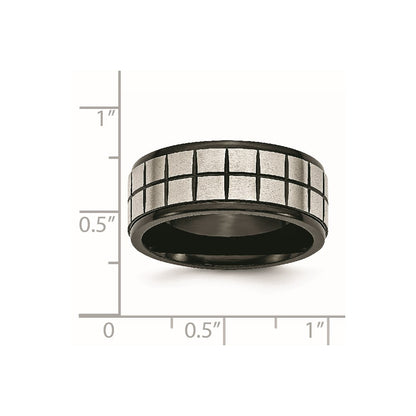 Stainless Steel Brushed Black Ip Plated 9mm Band