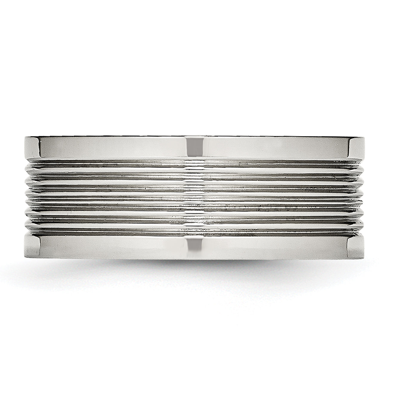 Stainless Steel Polished Grooved 8mm Comfort Fit Band