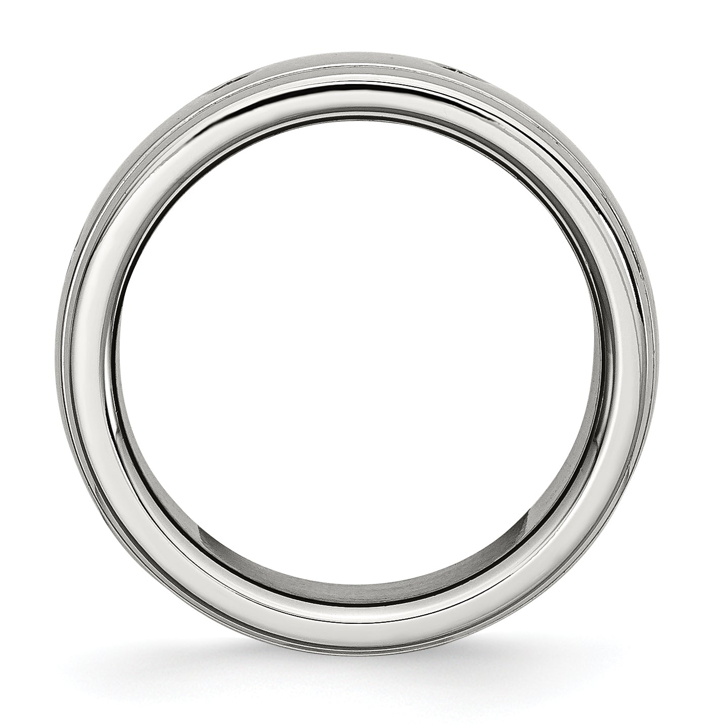 Stainless Steel Polished 8mm Grooved Band