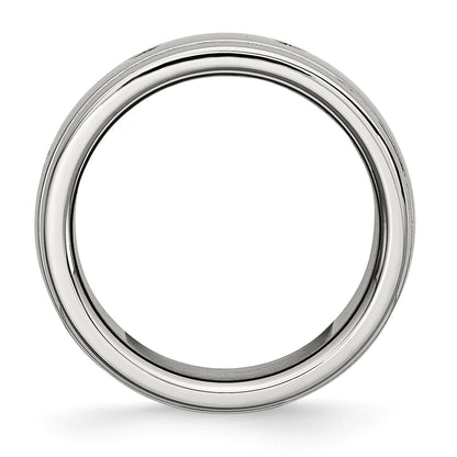 Stainless Steel Polished 8mm Grooved Band