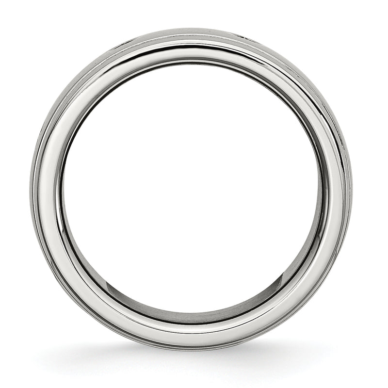 Stainless Steel Polished 8mm Grooved Band