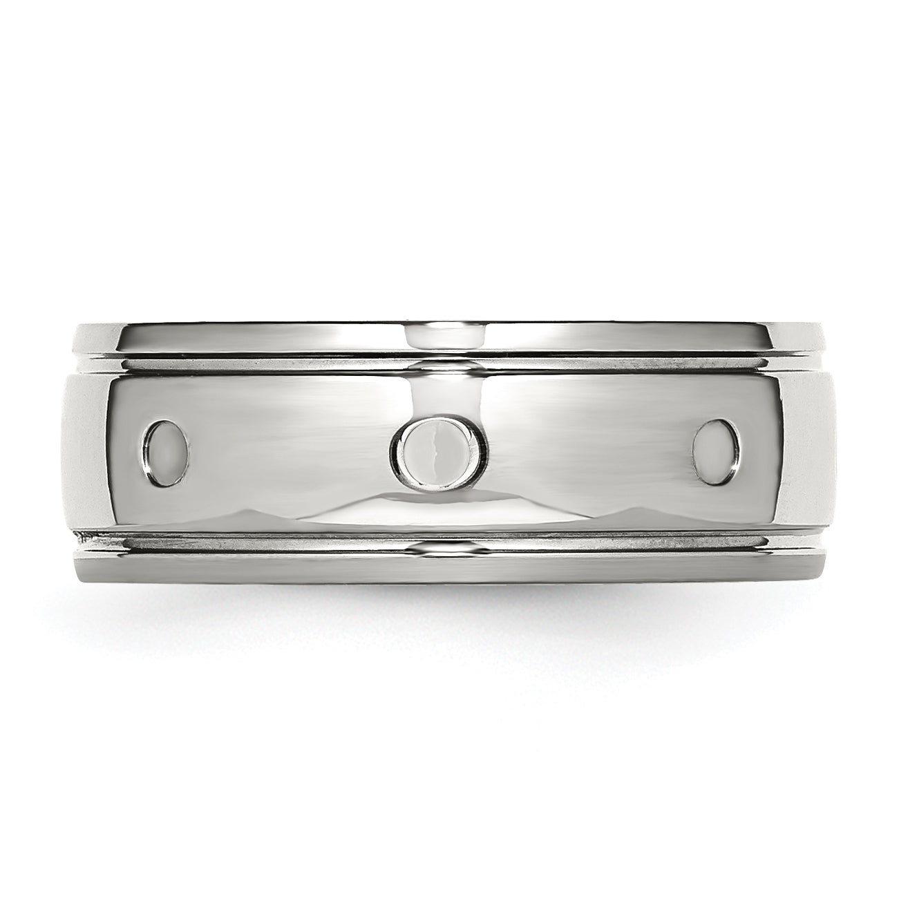 Stainless Steel Polished 8mm Grooved Band