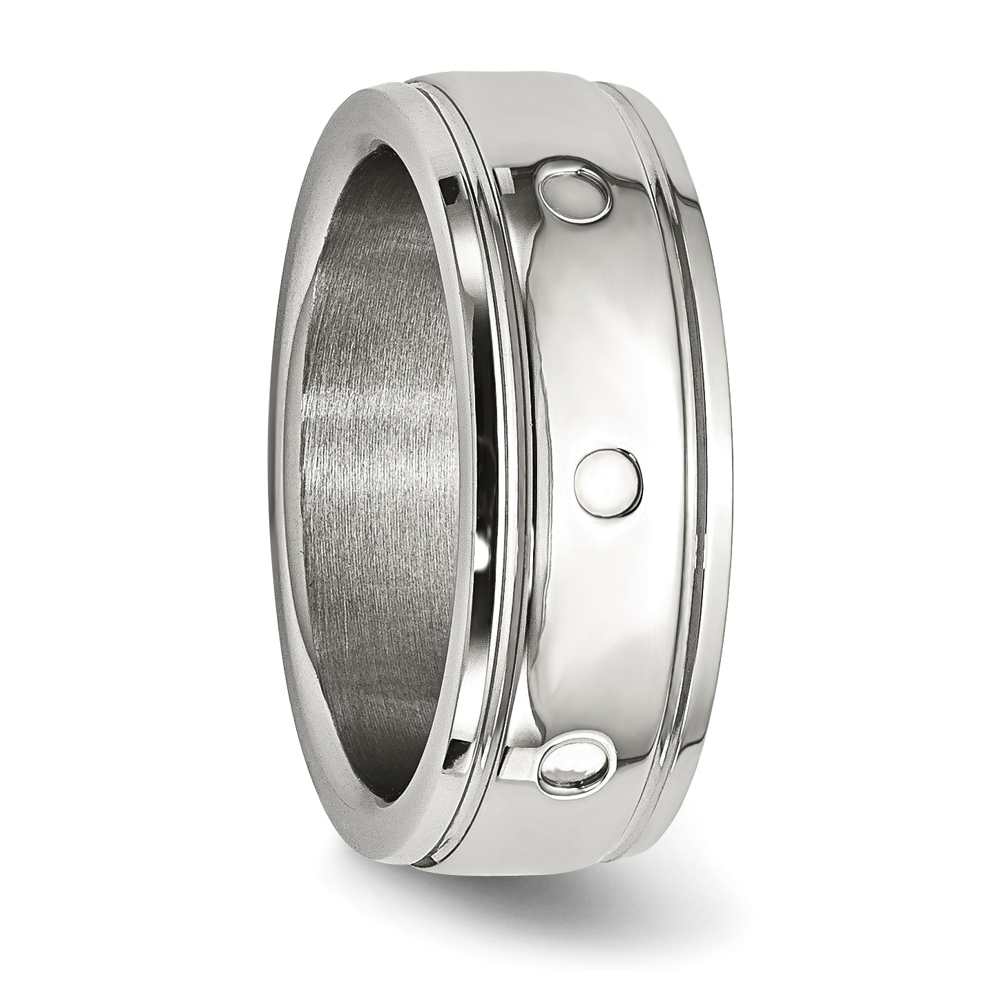 Stainless Steel Polished 8mm Grooved Band