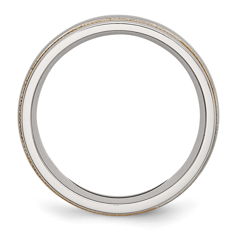 Stainless Steel Brushed And Polished Yellow Ip Plated Band
