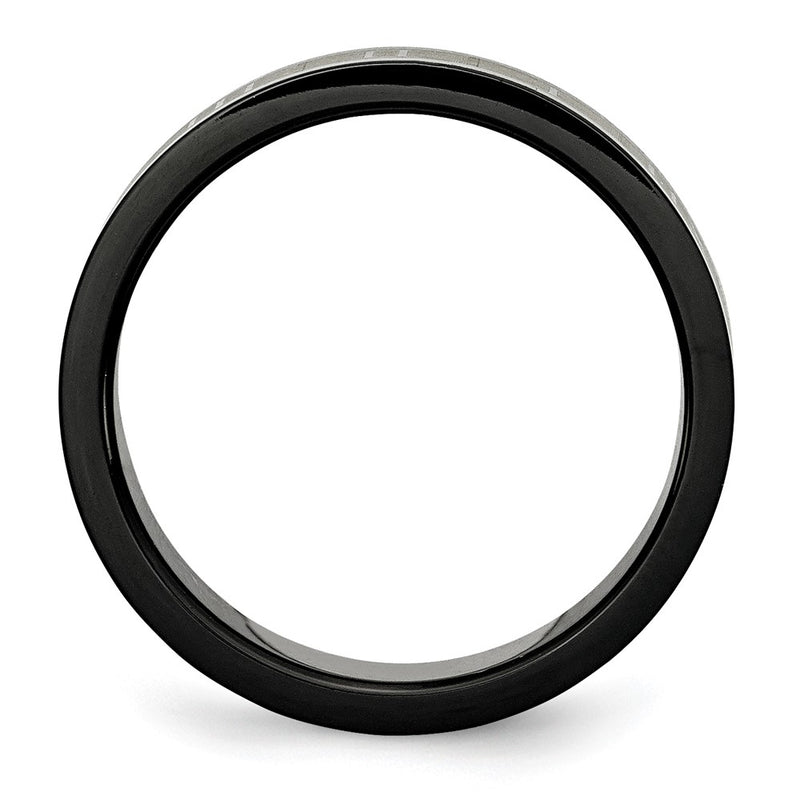 Stainless Steel Brushed Black Ip Plated Roman Numerals Band