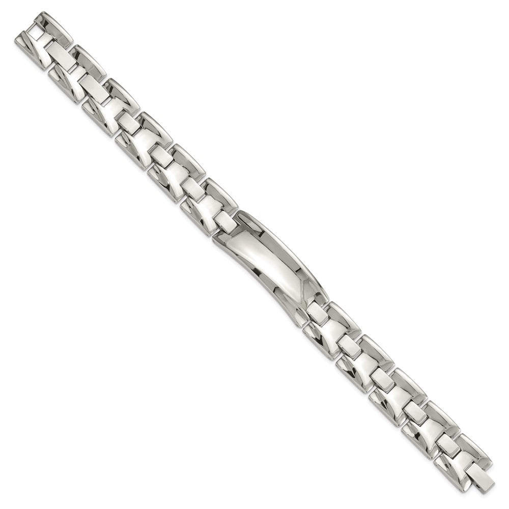 8.75 Inch Stainless Steel Polished Link Id Bracelet