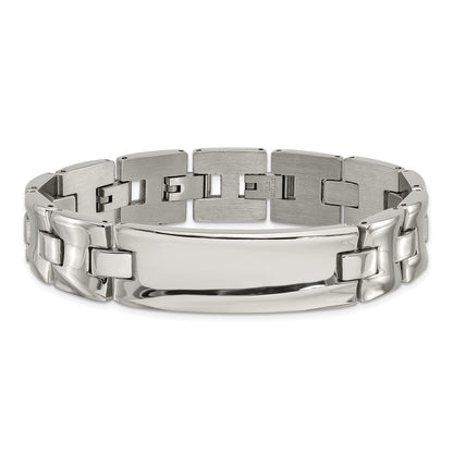 8.75 Inch Stainless Steel Polished Link Id Bracelet