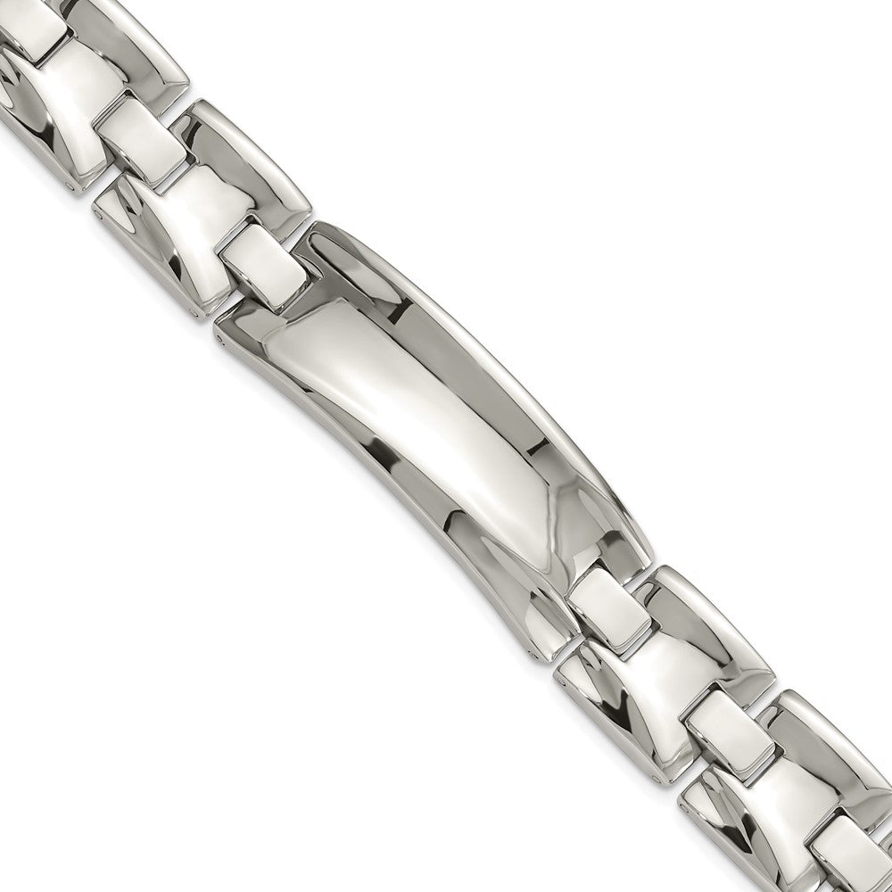 8.75 Inch Stainless Steel Polished Link Id Bracelet