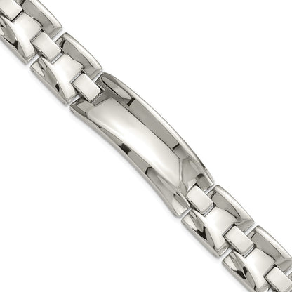 8.75 Inch Stainless Steel Polished Link Id Bracelet
