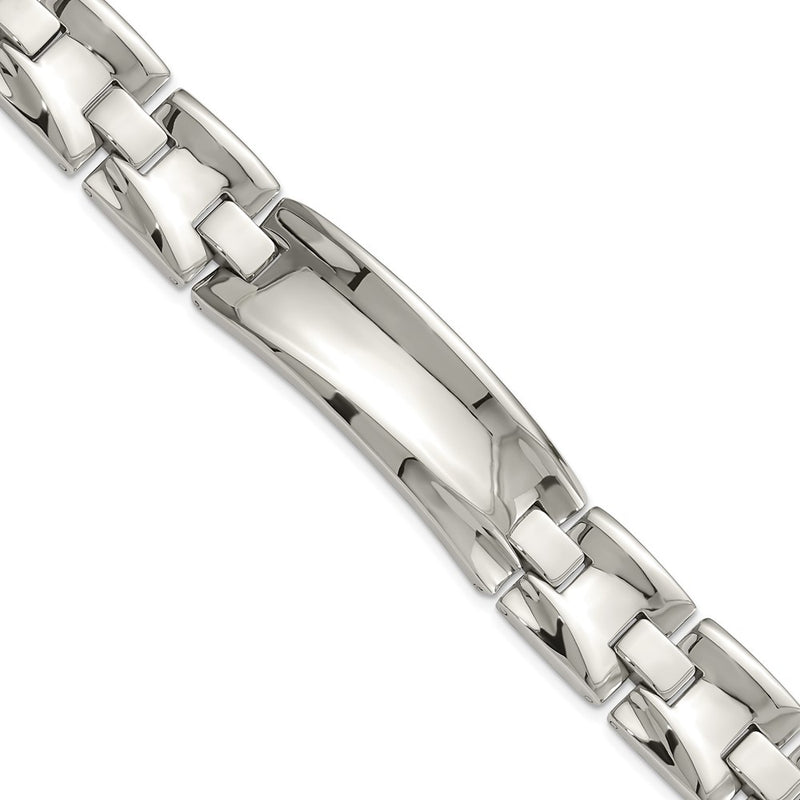 8.75 Inch Stainless Steel Polished Link Id Bracelet