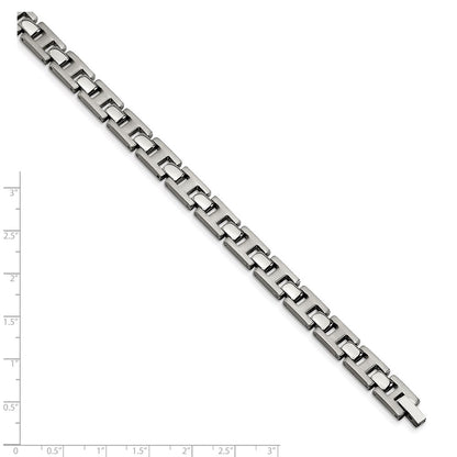 Stainless Steel Chisel Brushed And Polished 8.5 Inch Link Bracelet
