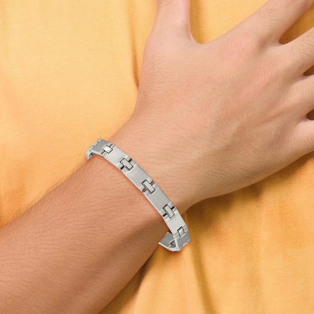 8.5 Inch Chisel Stainless Steel Brushed And Polished 8.25 Link Bracelet