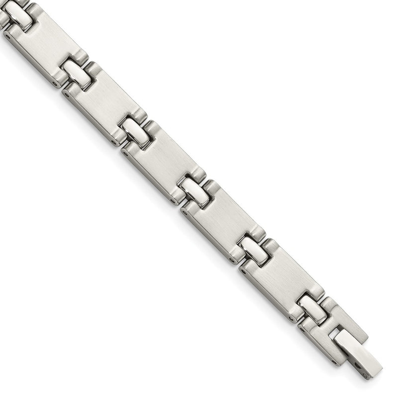 8.5 Inch Chisel Stainless Steel Brushed And Polished 8.25 Link Bracelet