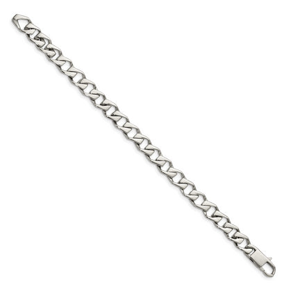 Stainless Steel Chisel Polished 8.5 Inch Fancy Link Bracelet