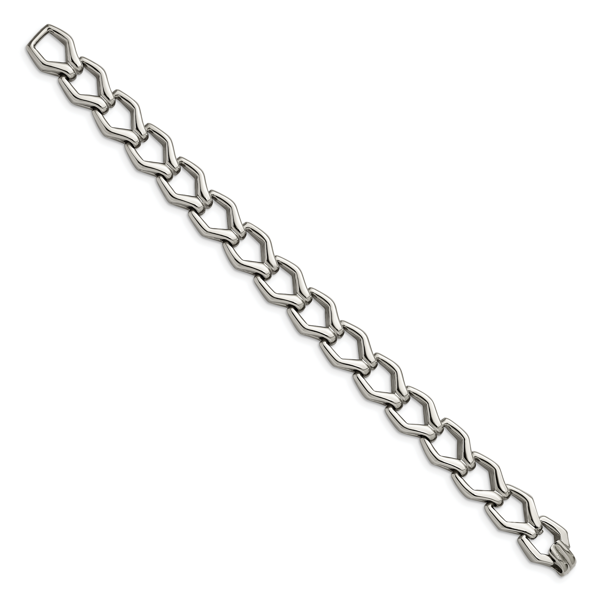 Stainless Steel Chisel Polished 8.5 Inch Fancy Open Link Bracelet