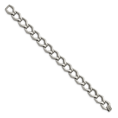 Stainless Steel Chisel Polished 8.5 Inch Fancy Open Link Bracelet