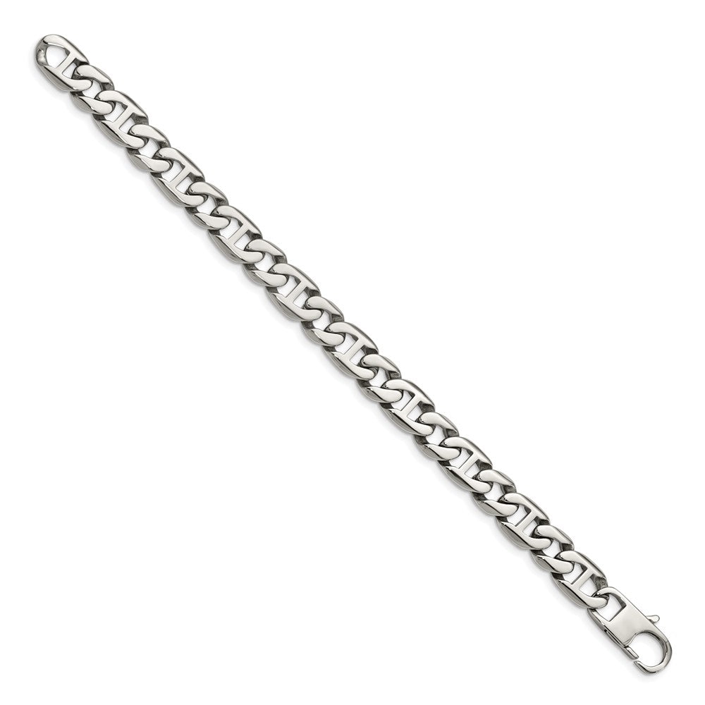 Stainless Steel Chisel Polished Link Chain Bracelet