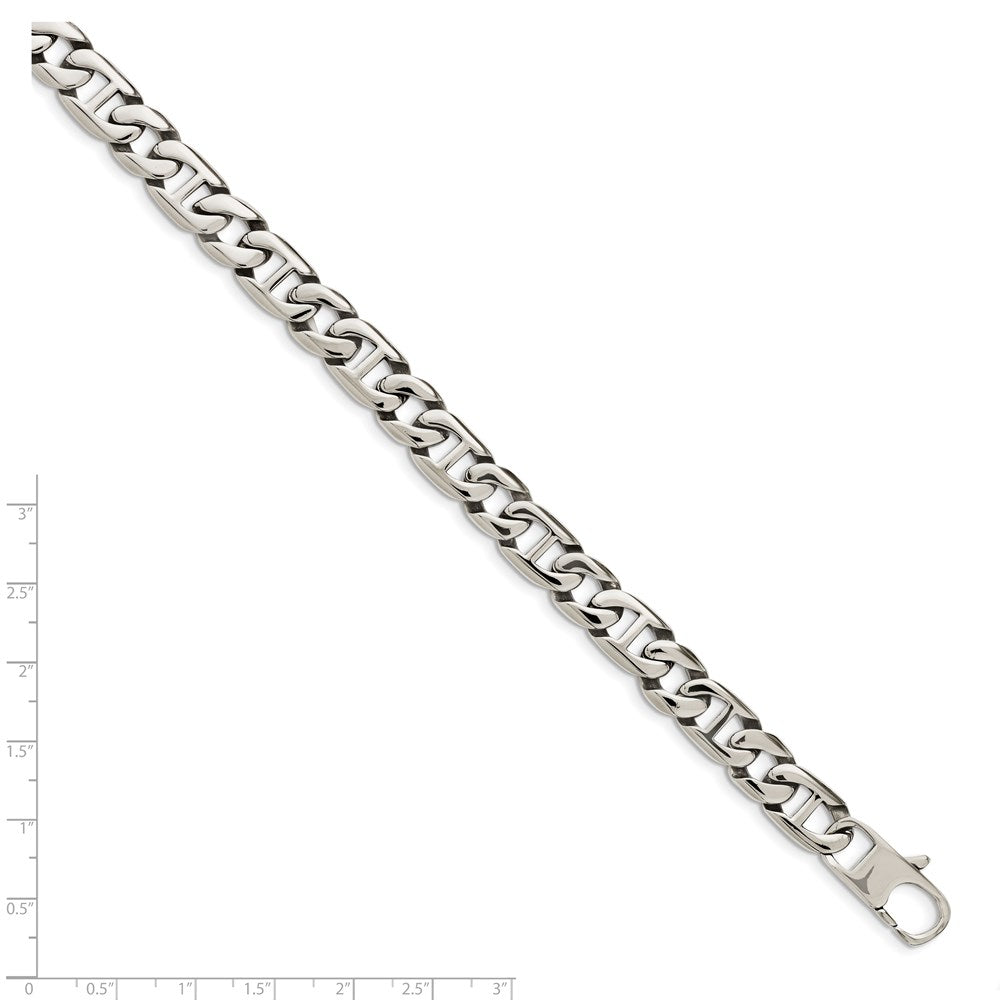 Stainless Steel Chisel Polished Link Chain Bracelet