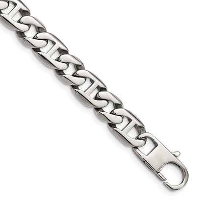 Stainless Steel Chisel Polished Link Chain Bracelet