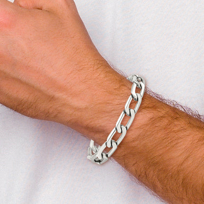 Stainless Steel Chisel Polished 8.5 Inch Open Link Bracelet