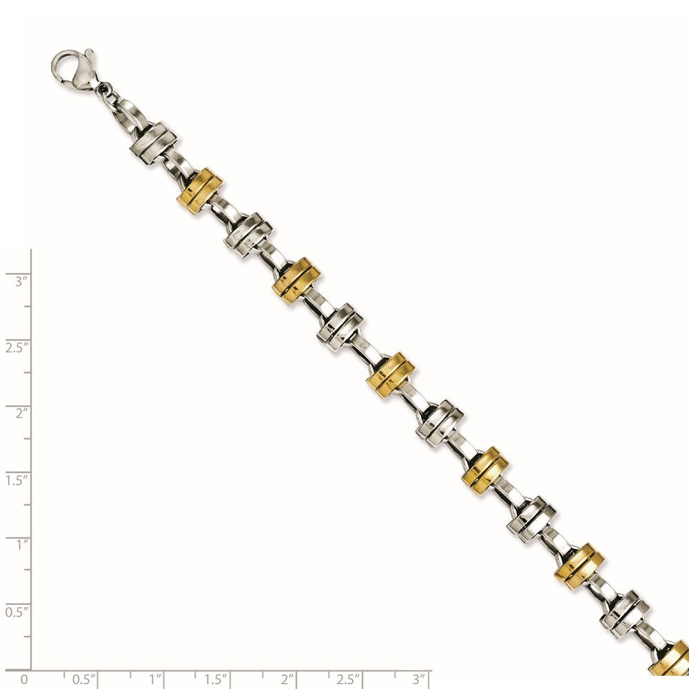 Stainless Steel Yellow Ip-Plated & Polished Links Chain Bracelet