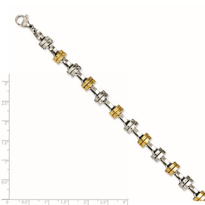 Stainless Steel Yellow Ip-Plated & Polished Links Chain Bracelet