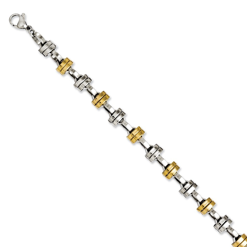 Stainless Steel Yellow Ip-Plated & Polished Links Chain Bracelet