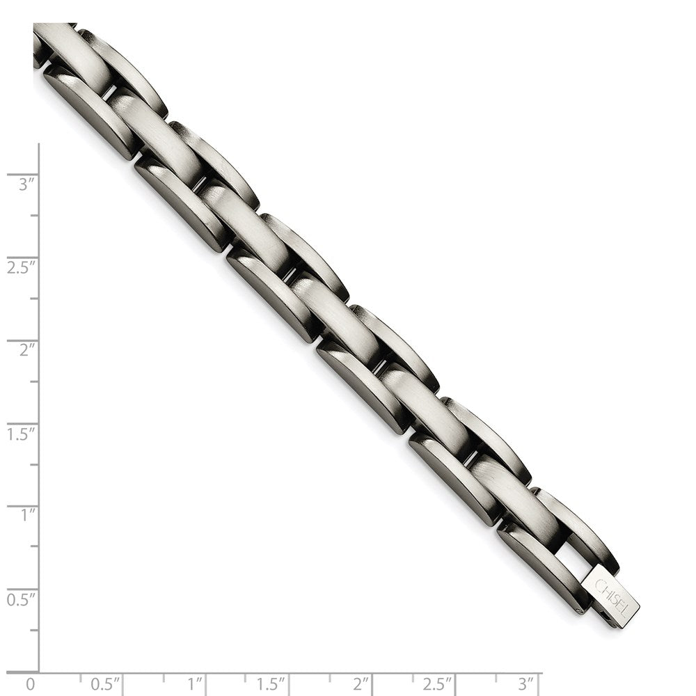 Stainless Steel Chisel Brushed 8 Inch Link Bracelet