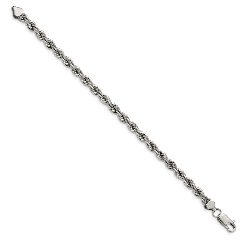Stainless Steel Chisel Polished 6mm Rope Chain Bracelet