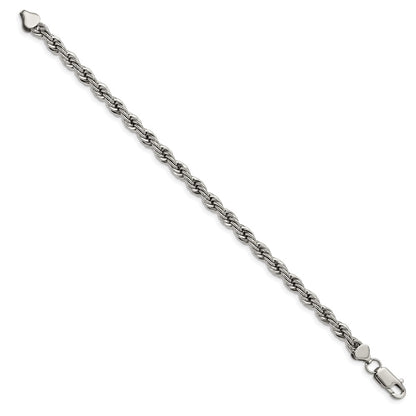 Stainless Steel Chisel Polished 6mm Rope Chain Bracelet
