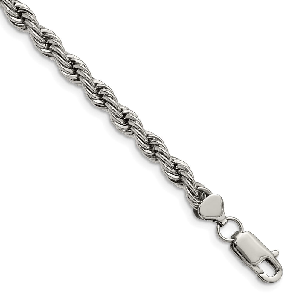 Stainless Steel Chisel Polished 6mm Rope Chain Bracelet