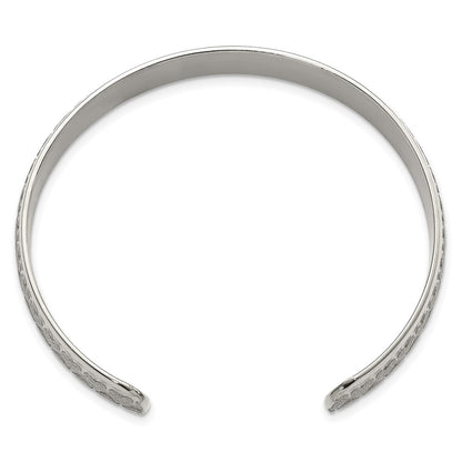 Stainless Steel Polished & Laser-Cut Hearts Cuff Bangle