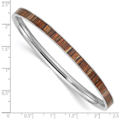 Stainless Steel Polished Brown And Black Enameled Bangle