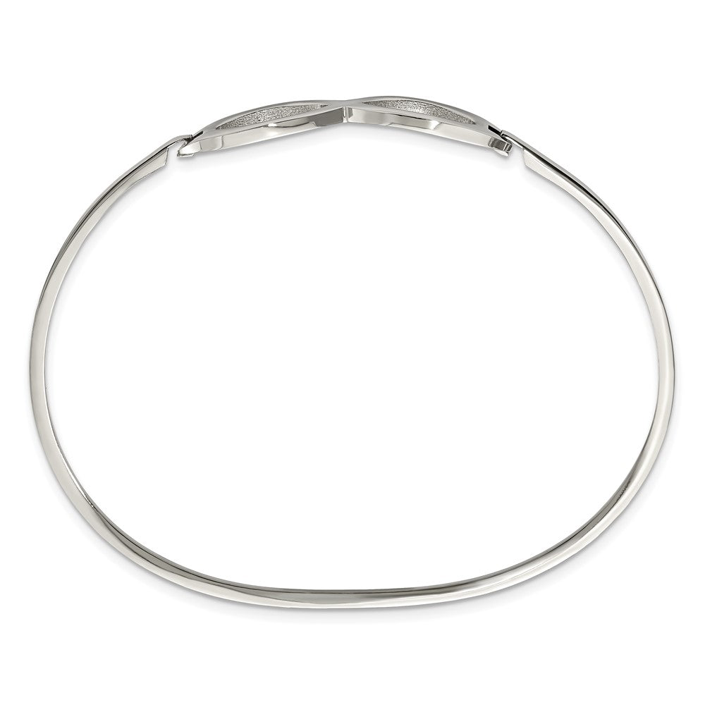 Stainless Steel Chisel Polished Infinity Symbol Bangle