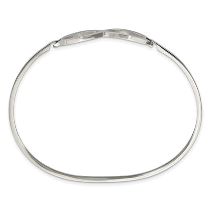 Stainless Steel Chisel Polished Infinity Symbol Bangle