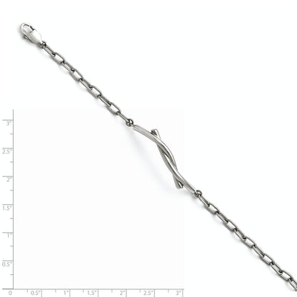 7 Inch Stainless Steel Polished And Twisted Bracelet