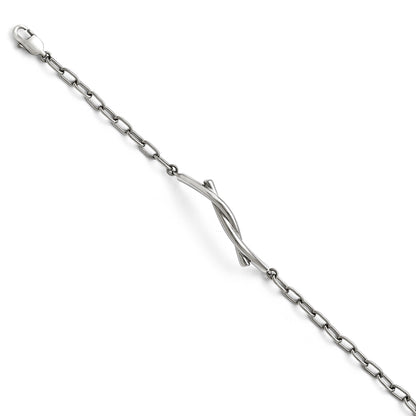 7 Inch Stainless Steel Polished And Twisted Bracelet