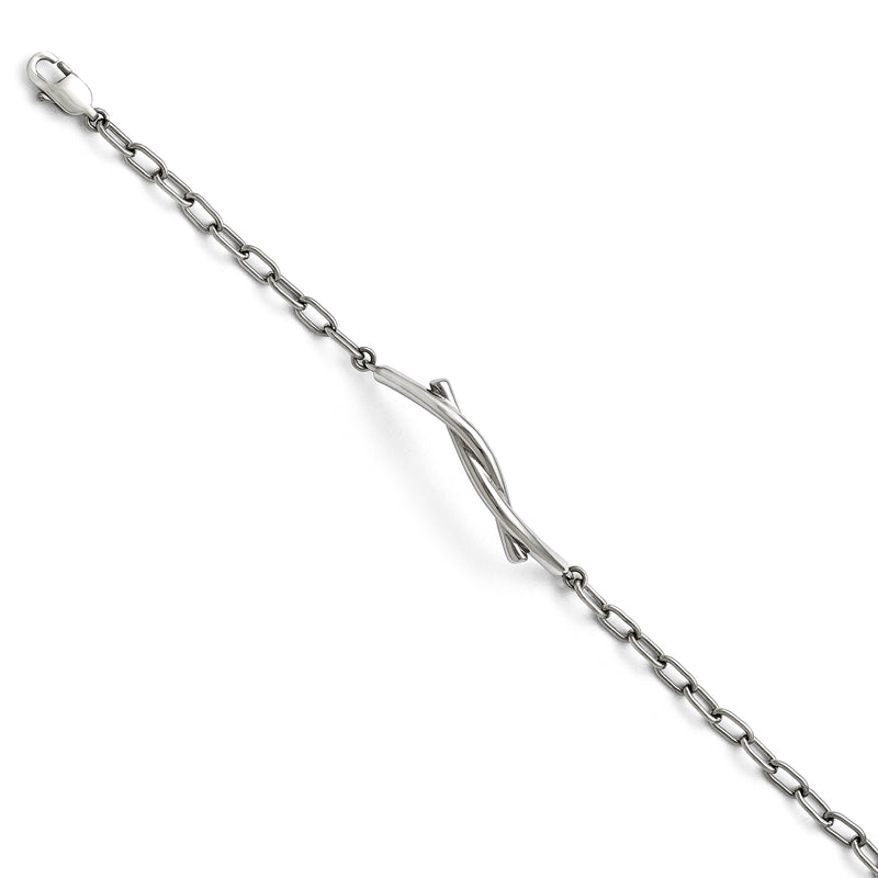 7 Inch Stainless Steel Polished And Twisted Bracelet