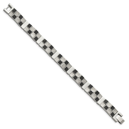 8.25 Inch Stainless Steel Antiqued Brushed And Polished 8.25In Bracelet
