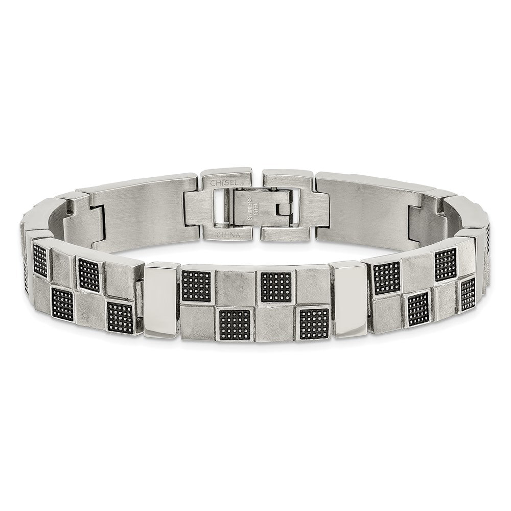 8.25 Inch Stainless Steel Antiqued Brushed And Polished 8.25In Bracelet